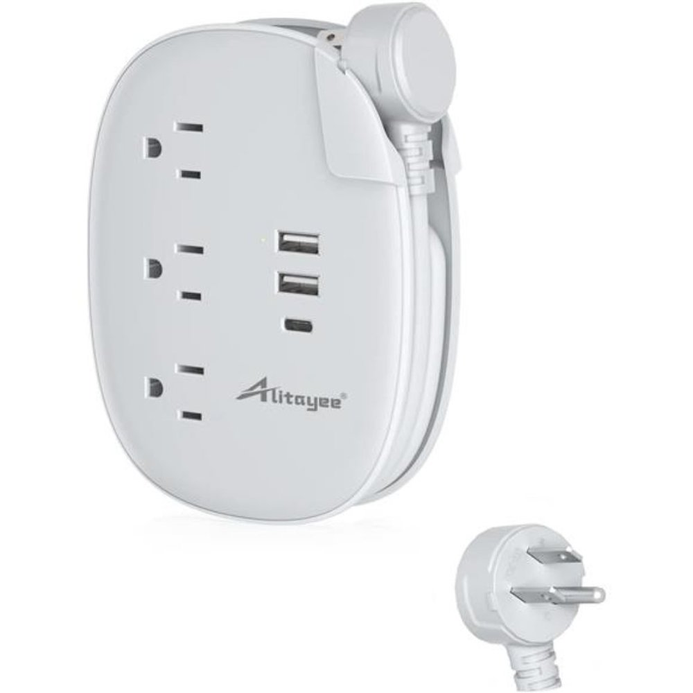 USB C Travel Power Strip,Alitayee Portable Power Strips with 3Outlets 3 USB Port
